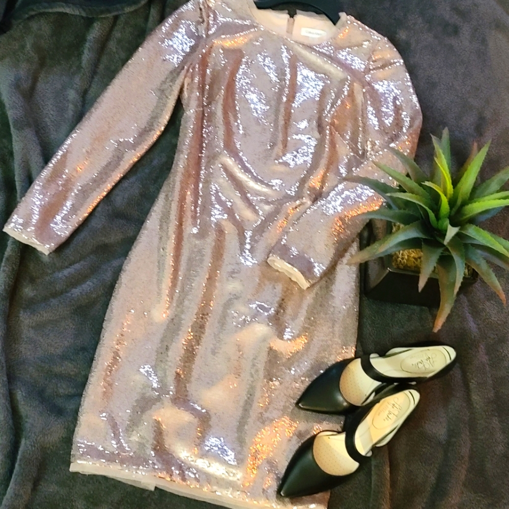 🖤Calvin Klein 🤍 Women's Sequin Dress Rose Gold